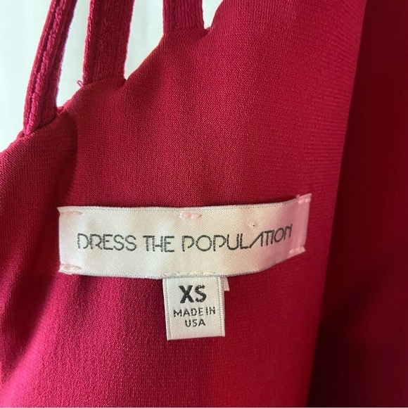 Dress the Population Gwen in Pop Pink Strappy Bodycon Dress Size Extra Small - Picture 4 of 9